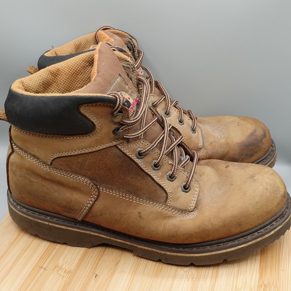 Brahma Boots Mens 11W Brown Oil Resistant Distressed Work Outdoors 2590649 Flaws - Picture 4 of 11